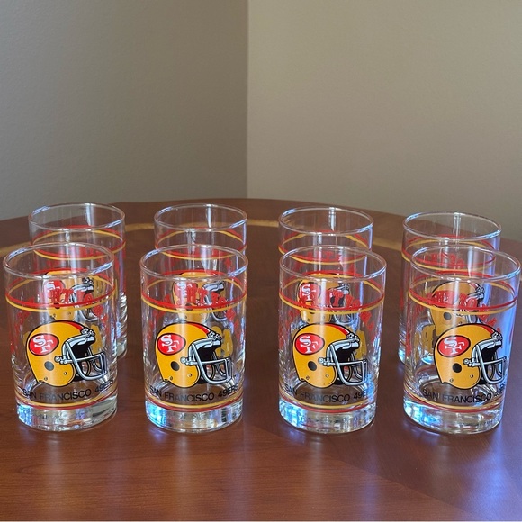 Vintage San Francisco 49ers Team of the Decade 12 oz Glasses 1980s NFL SET OF 4 - Picture 6 of 6